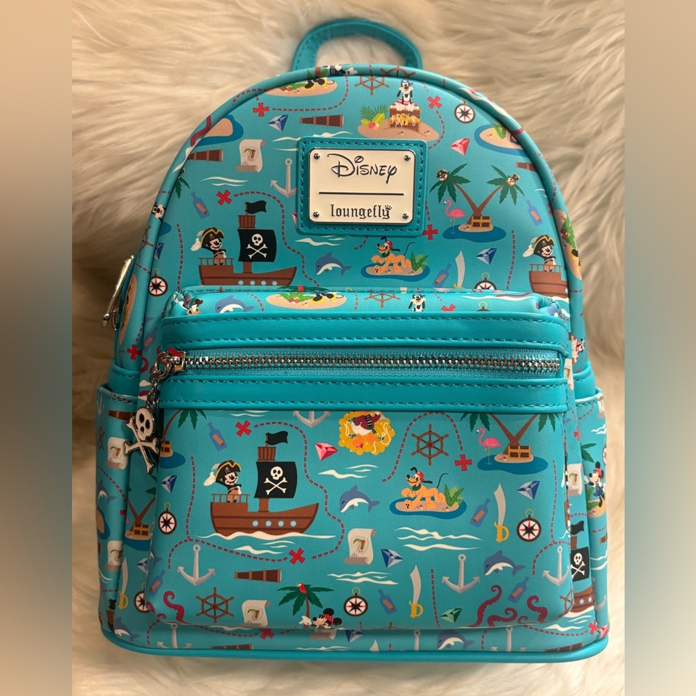 Loungefly Disney Pirate Mickey and Friends AOP Mini Backpack NEW - Picture 9 of 12